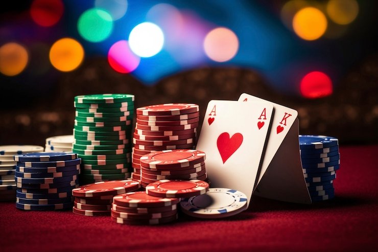 Antarmuka blackjack dengan kartu dealer dan pemain